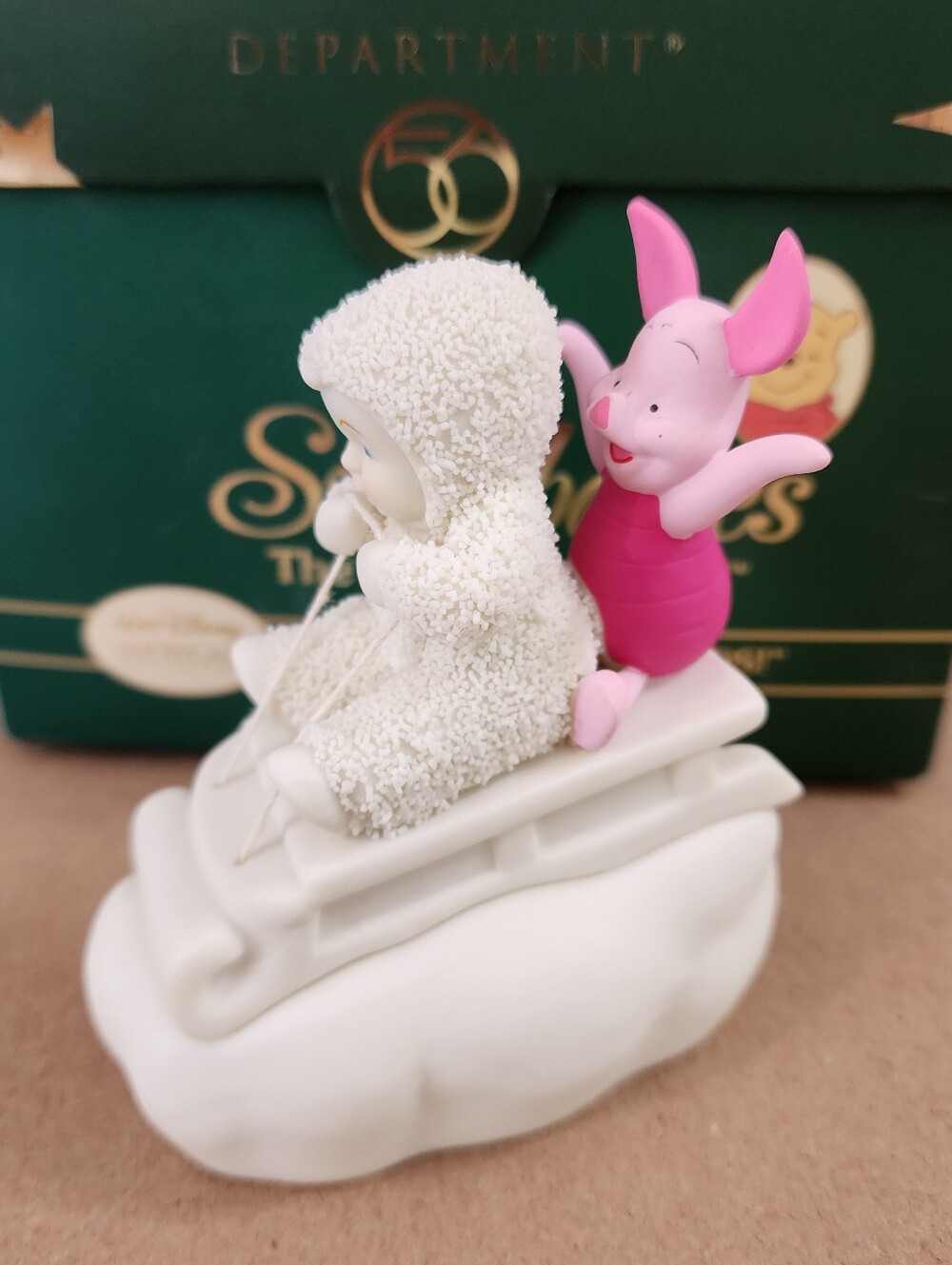 Disney Department 56 Trinket Box Snowbabies Look POOH  NO Hands ~ Figurine 2004